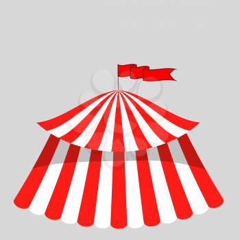 Circus Tent Icon Isolated on Grey Background.