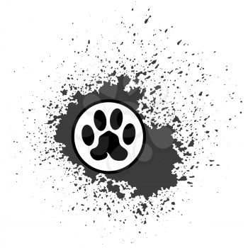 Paw Print Icon Isolated on Blob Background