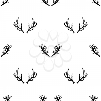 Different Horns Seamless Pattern on White Background