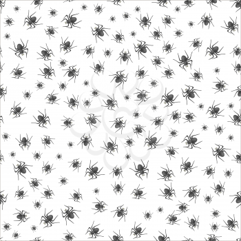 Poisonous Spider Seamless Pattern on White Background