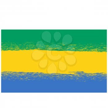 Flag of Gabon. Symbol has a Detailed Grunge Texture.