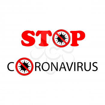 Stop Pandemic Novel Coronavirus Sign Isolated on White Background.