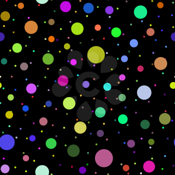 Set of Colorful Circles Isolated on Black Background