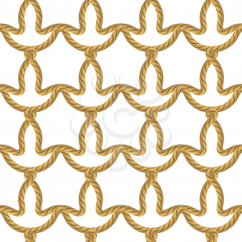 Rope Seamless Pattern Isolated on White Background