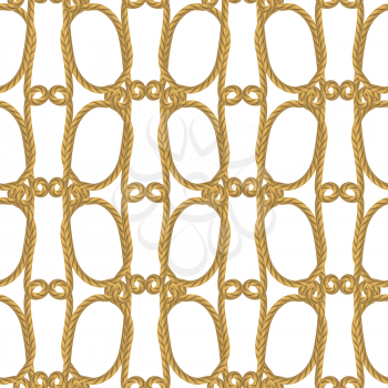 Rope Knot Seamless Pattern on White Background