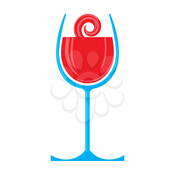 Glass of Red Wine Isolated on White Background. Wineglass Symbol. Glassware Concept. Liqueur Cup.