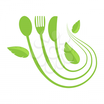 Food Icon for Cafe. Fork Spoon Knife Logo Design Isolated on White Background.