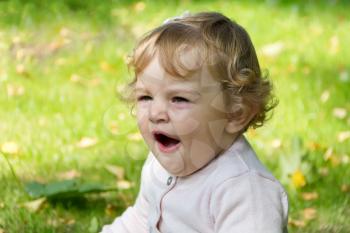 Image of beautiful cute Cute yawning infant girl