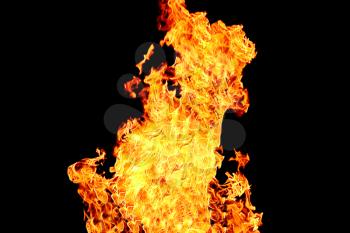 Image with red flame on the black background