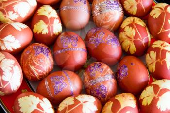 Photo of Easter eggs with pattern of butterflies