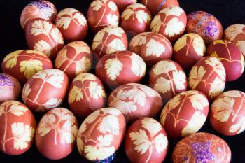 Easter eggs with a pattern of butterflies