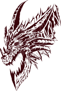 Royalty Free Clipart Image of a Dragon Mask