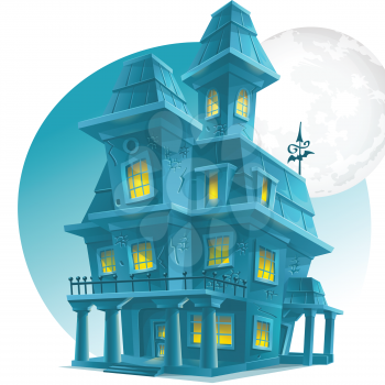 Royalty Free Clipart Image of a Haunted House
