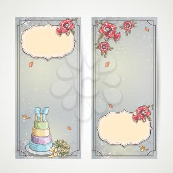 Royalty Free Clipart Image of Wedding Banners