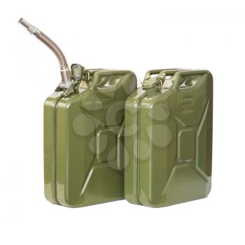 Two jerrycans isolated on white