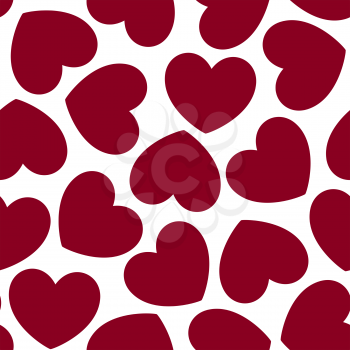 Seamless pattern with hearts. Romantic texture. Background with red hearts. Valentines day, wedding, baby shower graphic element. Vector illustration.