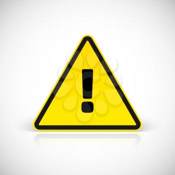 Hazard warning attention sign with exclamation mark symbol. Vector illustration for your design and presentation.