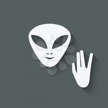 alien head sign - vector illustration. eps 10