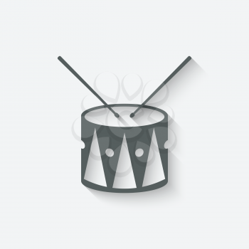 drum music icon - vector illustration. eps 10