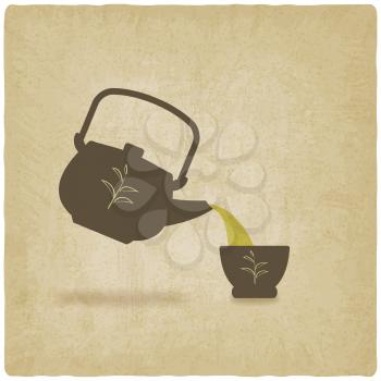 tea ceremony old background - vector illustration. eps 10