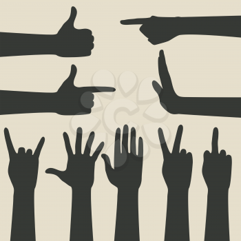 hand gestures icons set- vector illustration. eps 8