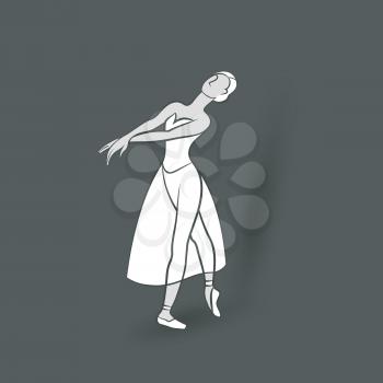 ballerina dancing studio symbol. vector illustration - eps 10