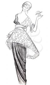 fashion of 20th Century - ladies evening dress pyramid early 20th century
