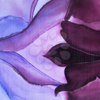 violet floral pattern on silk batik picture