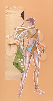 model of woman clothing - swimming costume