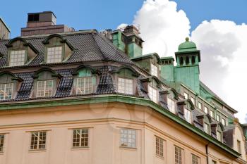 roof of old house in Stockholm, Sweden