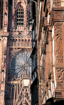 fragment of cathedral in Strasbourg, France