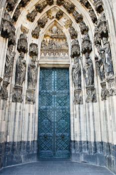 big door of cathedral in Cologne in Germany