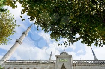 minaret and mosque entrance, Istanbul, Blue Mosque