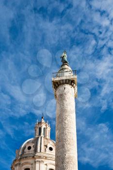 Trajan Column on Capitol Hill in Rome Italy