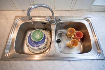 washing-up bowl in kitchen