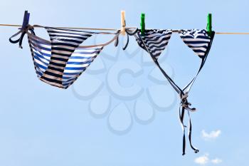 drying woman swimming bikini suit outdoor
