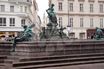 Donnerbrunnen  fountain on Neuer Markt square in Vienna, Austria
