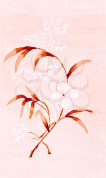 white flower drawn on pink paper