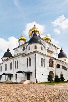 side view of Dormition Cathedral of Dmitrov Kremlin, Russia