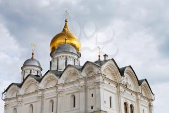 Cathedral of the Archangel in Moscow Kremlin in cloudy day