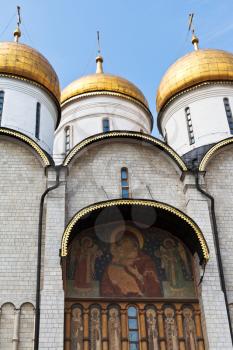 ancient decoration of Dormition Cathedral in Moscow Kremlin