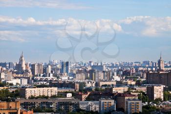 summer afternoon skyline of Moscow city