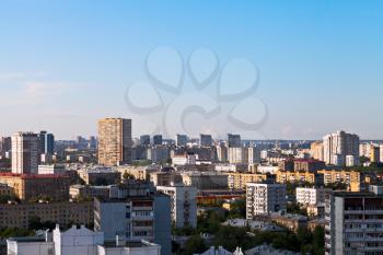 afternoon summer blue sky over city, Moscow