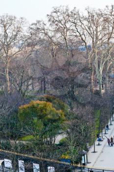view of Luxembourg Gardens in Paris in early spring