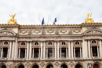 The facade of the Palais Garnier - opera house in Paris