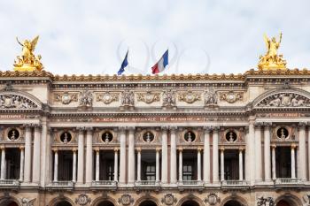The facade of the Palais Garnier - opera house in Paris