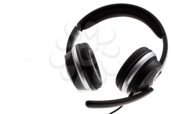 black headset isolated on white background