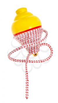 traditional spinning toy - trompo isolated on white background