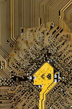 processor mainboard circuit board background close up