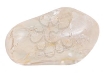 quartz mineral pebble isolated on white background